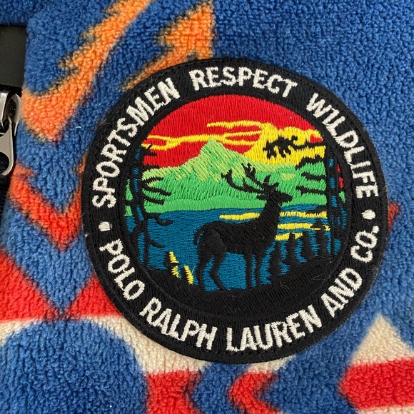 🔥 Polo Ralph Lauren Southwestern Print Beacon Fleece jacket Mens XL Worn 1x🏇🏼 - Picture 7 of 14